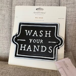 Hearth and Hand Magnolia “wash your hands” plague - nwt
